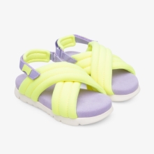 Camper Oruga Sandals Neon Yellow / Light Purple - Kids Singapore UHNFKW-026